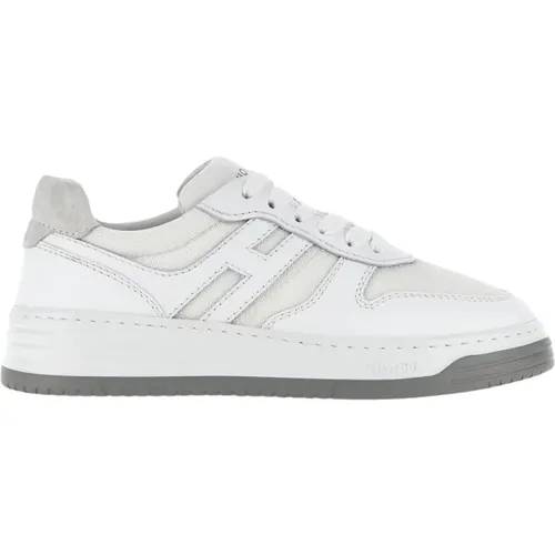 White Leather Sneakers with Memory Foam , female, Sizes: 3 UK, 4 UK, 6 UK - Hogan - Modalova