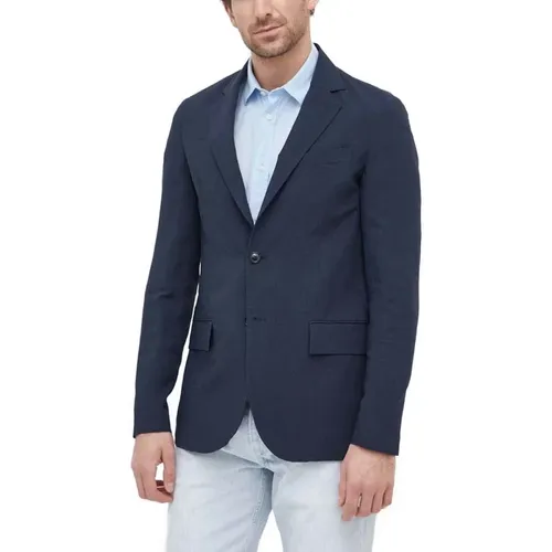 Blazers, male, , Size: 2XL Men`s Monopetto Linoblazer - Liu Jo - Modalova