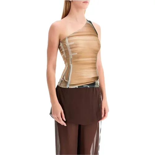 Stilvolles One-Shoulder Top mit All-Over Print , Damen, Größe: XS - Paloma Wool - Modalova