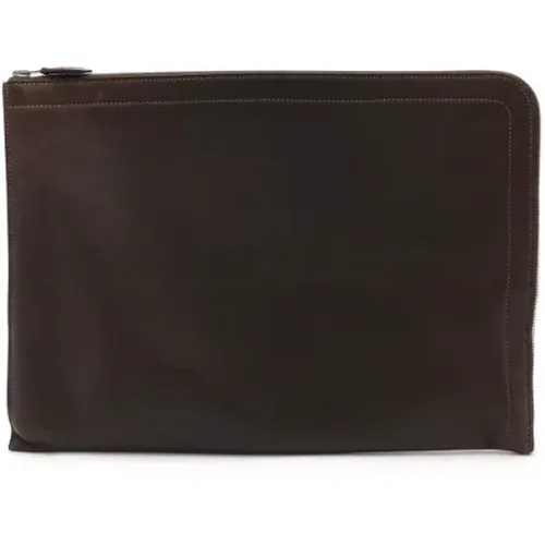 Pre-owned Clutches, male, , Size: ONE SIZE Pre-owned Leather clutches - Hermès Vintage - Modalova