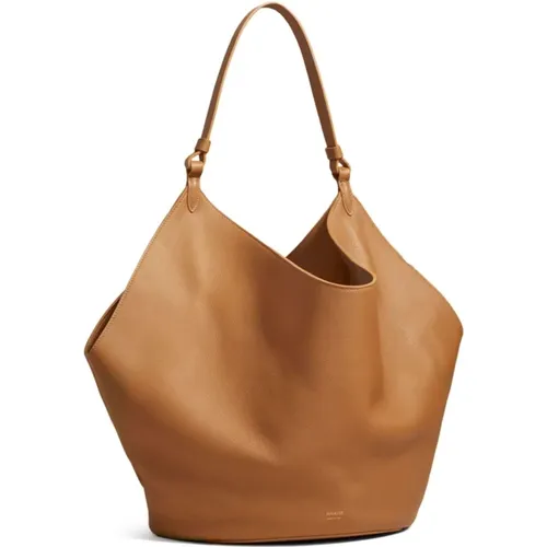 Camel Calfskin Slouch Bag , female, Sizes: ONE SIZE - Khaite - Modalova