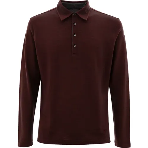 Bordeaux Wool and Cotton Polo Shirt , male, Sizes: L - Corneliani - Modalova