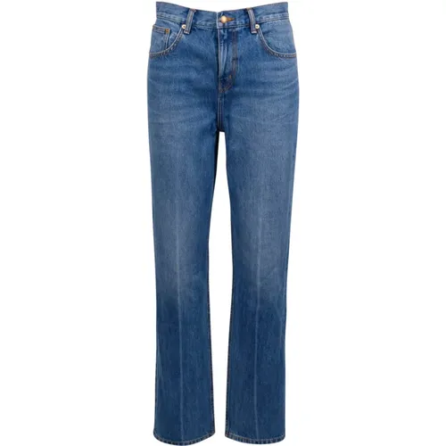 Mid-rise straigh-leg jeans , female, Sizes: W26, W30 - TORY BURCH - Modalova
