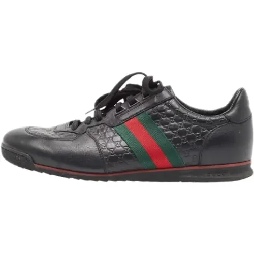 Pre-owned Leather sneakers , female, Sizes: 11 UK - Gucci Vintage - Modalova