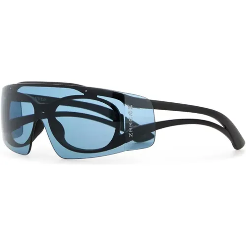 Stylische schwarze Acetat-Sonnenbrille , Damen, Größe: ONE Size - alexander mcqueen - Modalova