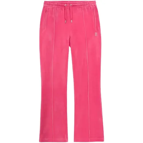 Samt Trainingshose mit Silberdetails , Damen, Größe: XS - Juicy Couture - Modalova