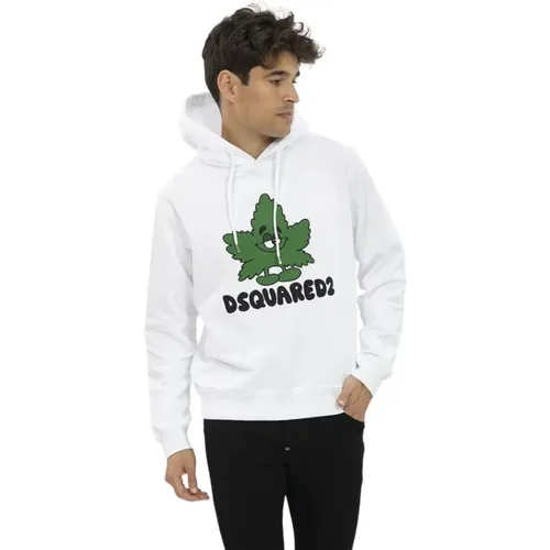 Canada Flower Hoodie for Men , male, Sizes: 2XL, XL, M - Dsquared2 - Modalova