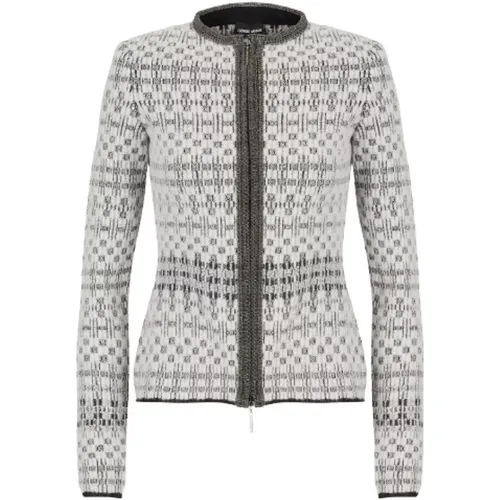 Cardigans, female, , Size: S Jackets Grey - Giorgio Armani - Modalova