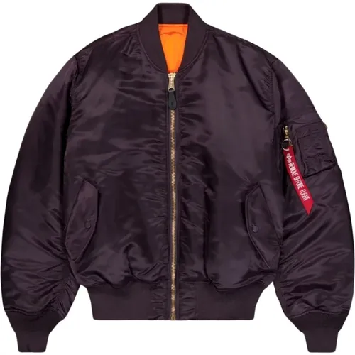 Bomber Jackets, male, , Size: M Heritage Plum Bomber Jacket - alpha industries - Modalova