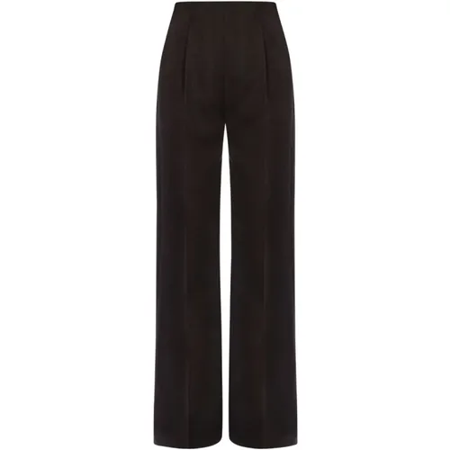 Wide Trousers, female, , Size: S Virgin-wool High-waisted Trousers - alberta ferretti - Modalova