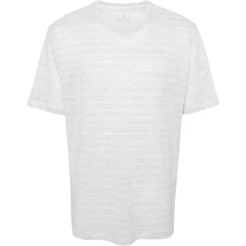 Striped crew-neck T-shirt , male, Sizes: L, 2XL, XL - Eleventy - Modalova