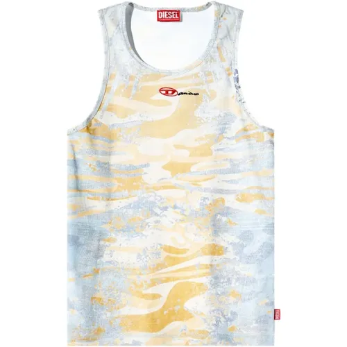 Graphic Print Sleeveless Round Neck Top , male, Sizes: L, M, XL, S - Diesel - Modalova