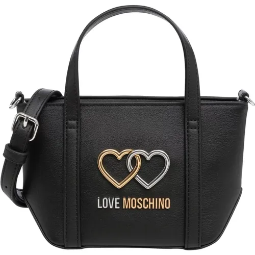 Handbags, female, , Size: ONE SIZE Adjustable Strap Handbag with Zip Closure - Love Moschino - Modalova