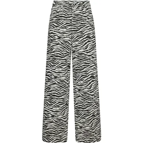 Wide Trousers, female, , Size: XL Zioncc Zebra Wide Leg Pants - Co'Couture - Modalova