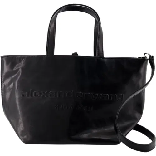 Schwarze Leder Small Shopper Tasche - alexander wang - Modalova