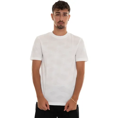 Abstract Design Short-sleeved T-shirt , male, Sizes: 3XL, 2XL, XL, S - Boss - Modalova
