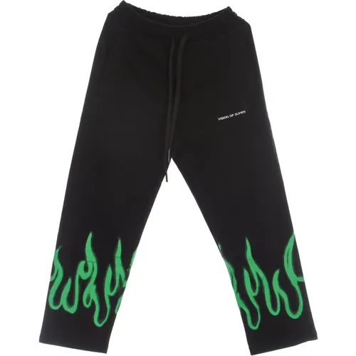 Sweatpants, male, , Size: M Flames Spray Lightweight Tracksuit Pants - Vision OF Super - Modalova