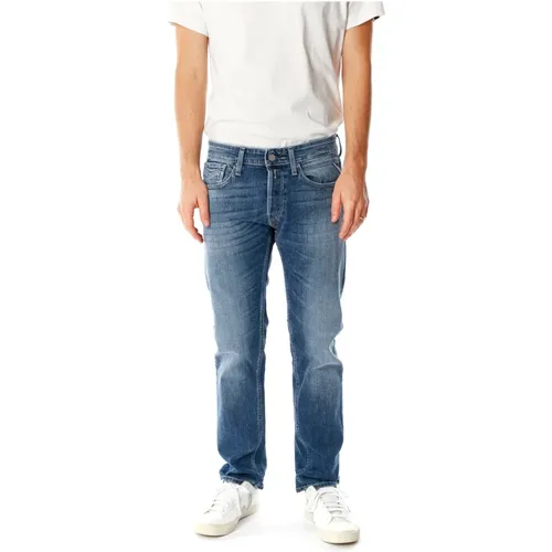 New Bill Straight Fit Midwaist Jeans , Herren, Größe: W34 L32 - Replay - Modalova