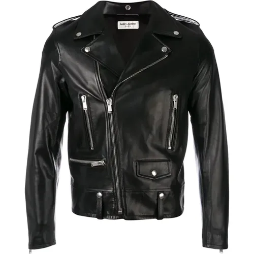 Leather Jacket , male, Sizes: 2XL, L - Saint Laurent - Modalova