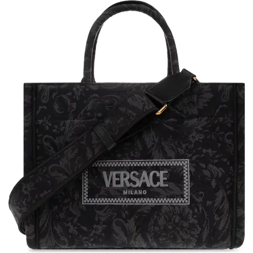 Tote Bags, female, , Size: ONE SIZE ‘Barocco Athena Small’ shoulder bag - Versace - Modalova