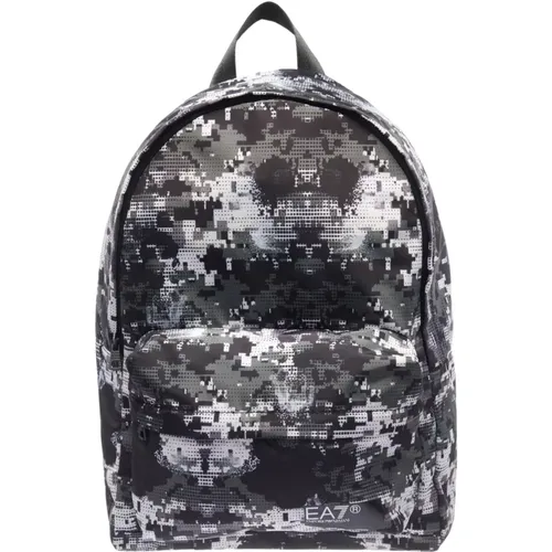 Backpacks, male, , Size: ONE SIZE Mens Camo Print Backpack - Emporio Armani EA7 - Modalova