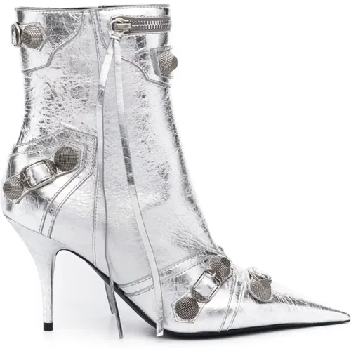 Silver Metallic Ankle Boots , female, Sizes: 4 UK, 6 UK, 3 UK, 7 UK - Balenciaga - Modalova