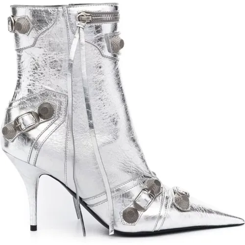 Silver Metallic Ankle Boots , female, Sizes: 4 UK, 8 UK, 6 UK, 3 UK, 7 UK - Balenciaga - Modalova