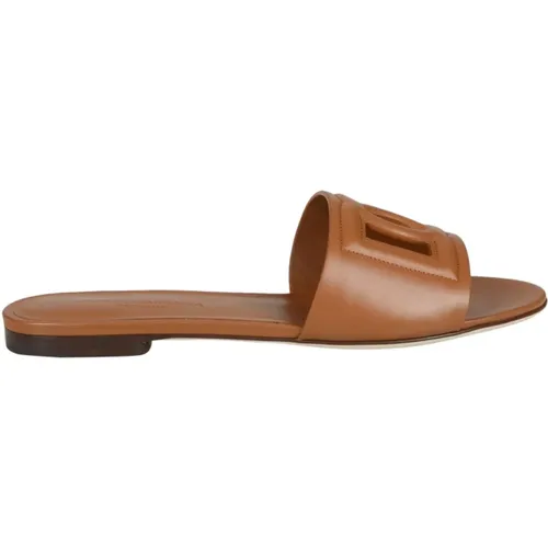 Sandals Leather , female, Sizes: 4 1/2 UK, 2 1/2 UK, 4 UK, 6 UK, 5 UK, 3 UK - Dolce & Gabbana - Modalova
