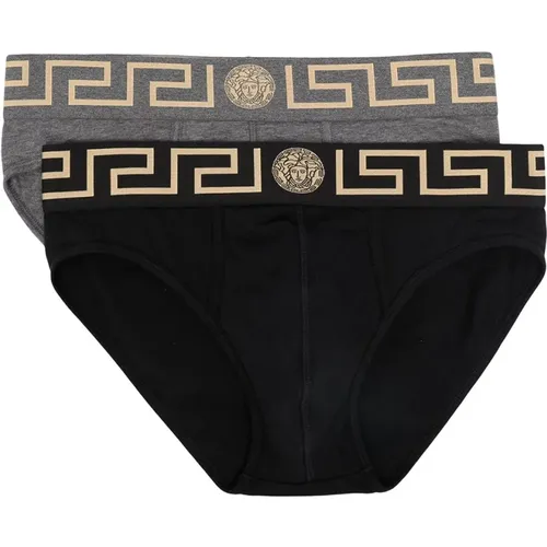 Bottoms, male, , Size: XL Elasticated Waistband Medusa Head Underwear Set - Versace - Modalova