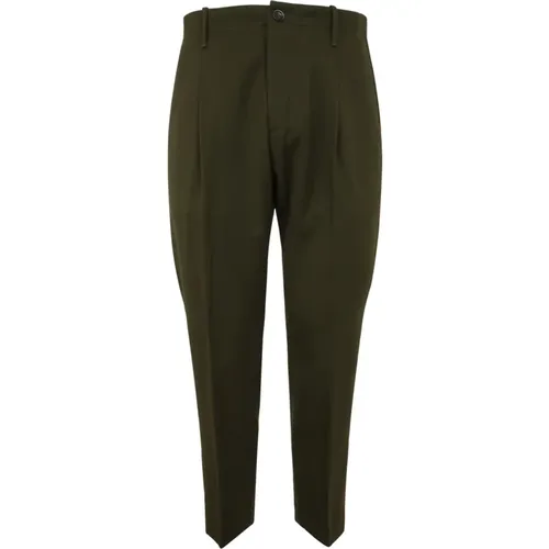 Olive Stretch Pants with Pences , male, Sizes: S, XL, L, M - Nine In The Morning - Modalova