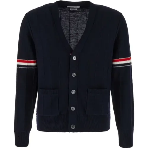 Cardigans, male, , Size: M Sophisticated Mens Cardigan - Thom Browne - Modalova