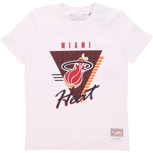 T-Shirts, male, , Size: L Miami Heat NBA Tee Hardwood Classics - Mitchell & Ness - Modalova