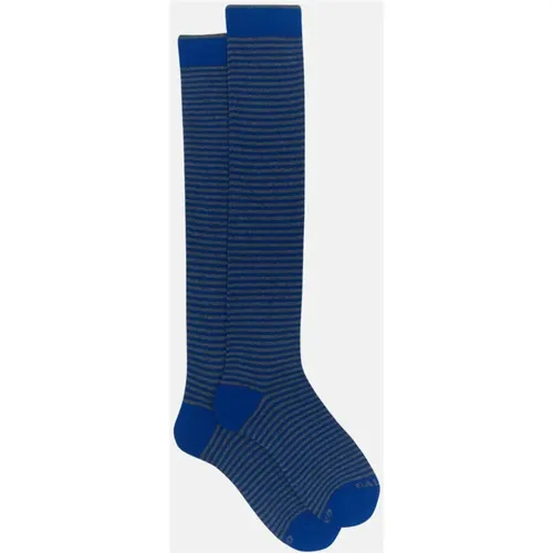 Windsor Gestreifte Herren-Langsocken,Blaue Windsor Streifen Baumwoll Lange Socken - Gallo - Modalova