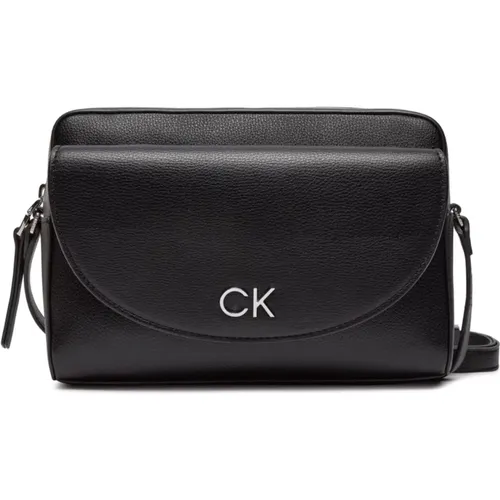 Cross Body Bags, female, , Size: ONE SIZE Shoulder Bag PU Leather Metal Logo - Calvin Klein - Modalova