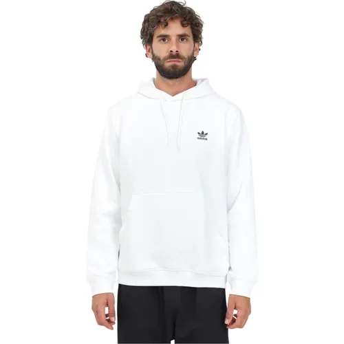 Weiße Herren Trefoil Essentials Kapuzenpullover , Herren, Größe: M - adidas Originals - Modalova