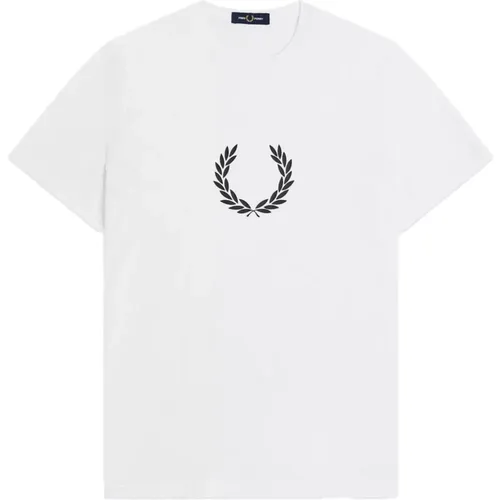 T-Shirts, male, , Size: 2XL Laurel Wreath Graphic T-Shirt - Fred Perry - Modalova