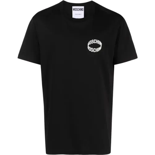 Bio-Baumwoll-Logo-Print T-Shirt , Herren, Größe: 2XL - Moschino - Modalova
