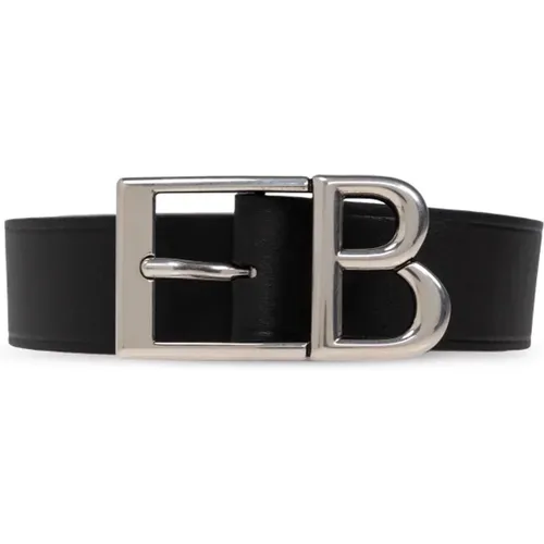 Belts, male, , Size: 80 CM Leather belt with logo - Balenciaga - Modalova