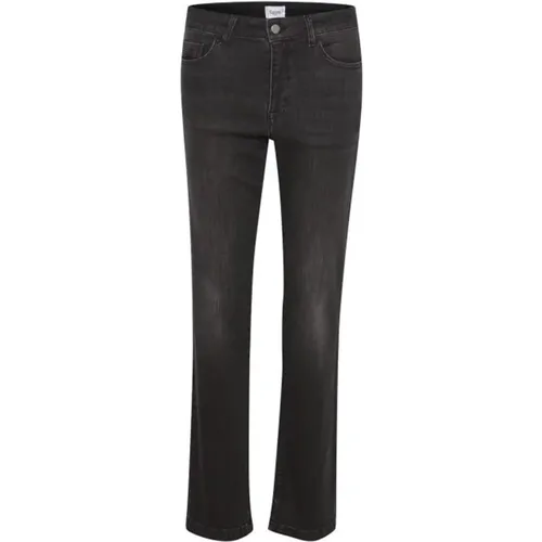 Dark Grey Denim Regular Jeans , female, Sizes: W30, W32, W26, W33, W27, W29, W34, W28, W31 - Saint Tropez - Modalova