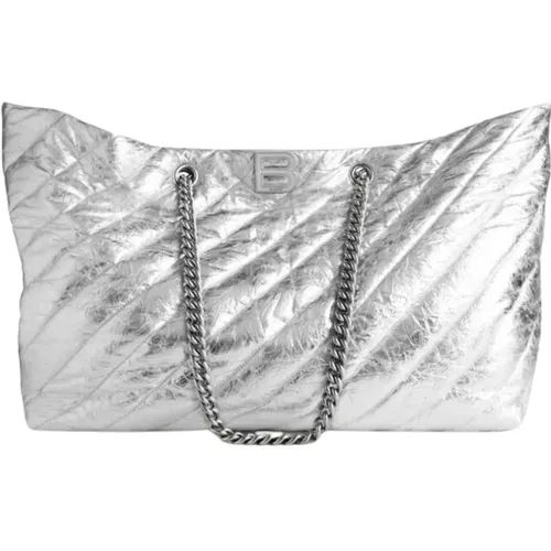 Silver Crush Tote Bag , female, Sizes: ONE SIZE - Balenciaga - Modalova