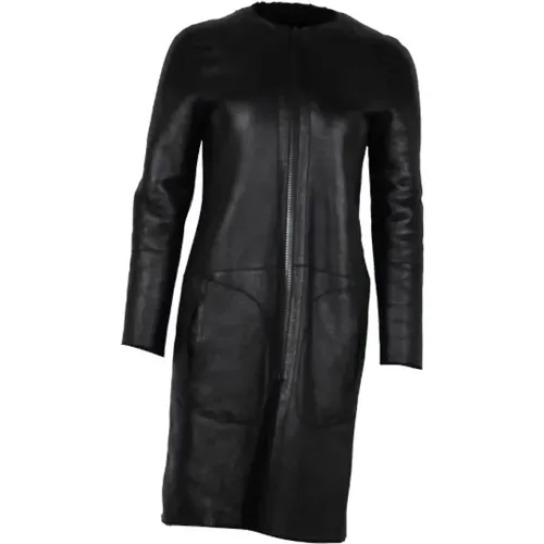 Pre-owned Coats, female, , Size: XS Pre-owned Leather outerwear - Celine Vintage - Modalova