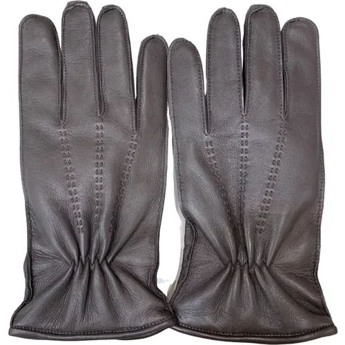 Gloves, male, , Size: 9 IN Handmade Mens Elegant Leather Gloves - Restelli Guanti - Modalova