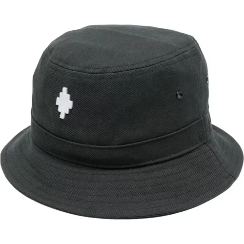 White Cross Street Style Bucket Hat , male, Sizes: ONE SIZE - Marcelo Burlon - Modalova