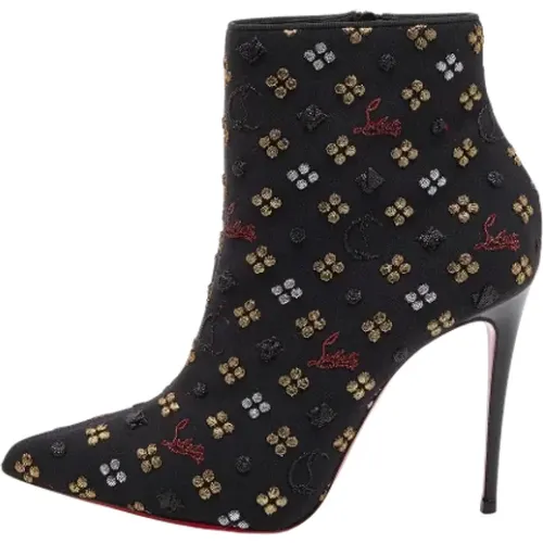 Pre-owned Boots, female, , Size: 7 1/2 US Pre-owned Fabric boots - Christian Louboutin Pre-owned - Modalova