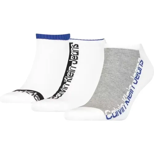 Socks, male, , Size: ONE SIZE Printed Low Cut Socks 3 Pack - Calvin Klein - Modalova