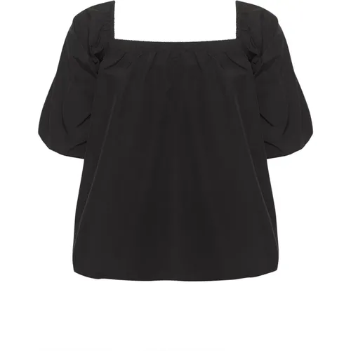 Schulterfreie Bluse mit Puffärmeln , Damen, Größe: XL - Gestuz - Modalova