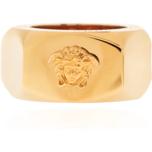 Rings, unisex, , Size: 56 MM Bolt-shaped ring - Versace - Modalova