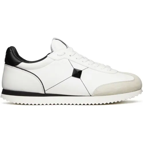 Studded Low-Top Sneakers in /Black , male, Sizes: 10 UK - Valentino - Modalova