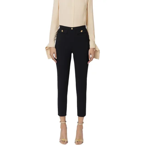 Capri Trousers Stretch Crêpe , female, Sizes: 2XL, L, S, XL, M - Elisabetta Franchi - Modalova