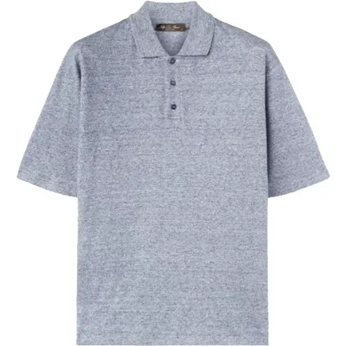 Blaues Oversized Polo T-Shirt Baumwoll-Tee - Loro Piana - Modalova